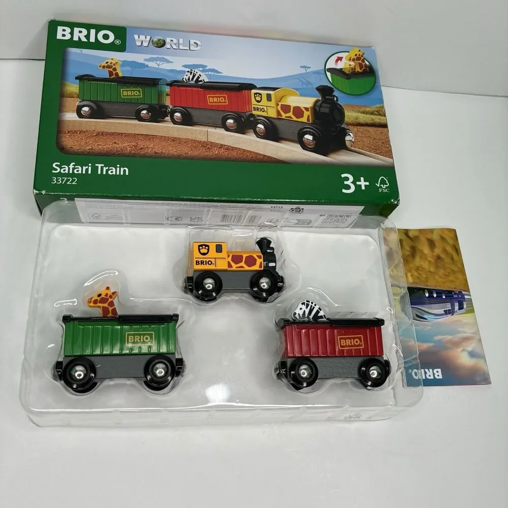 BRIO World 33722 Safari Train Interactive Toy Train Set for Kids Age 3 & Up NIB